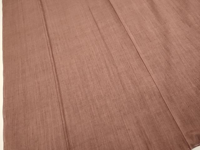 平和屋着物●本場結城紬　重要無形文化財　色無地　紅檜色　正絹　逸品　未使用　DABB9763du