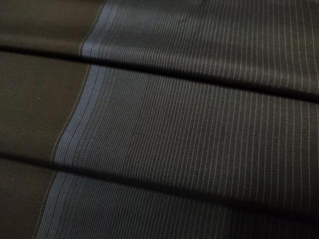 平和屋着物●本場縞大島紬　間道　正絹　逸品　DABB9765du