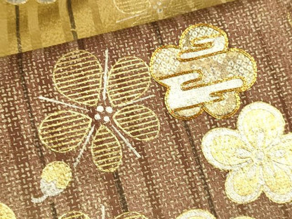 平和屋着物●訪問着　駒刺繍　笹梅文　暈し染め　金彩　正絹　逸品　DABB9767du