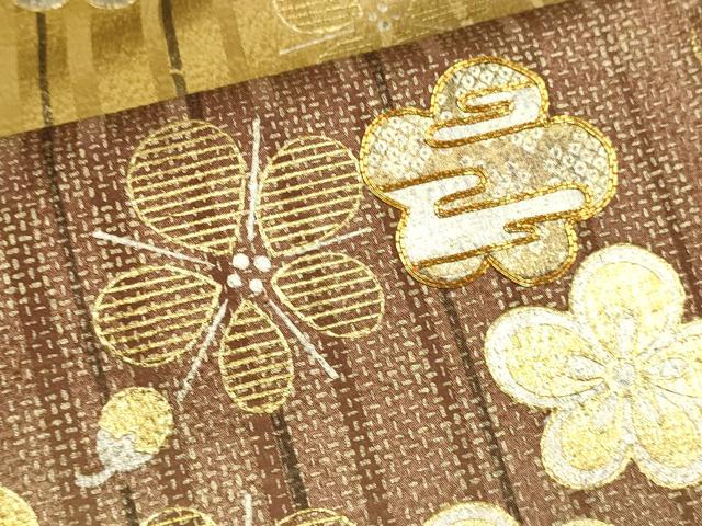 平和屋着物●訪問着　駒刺繍　笹梅文　暈し染め　金彩　正絹　逸品　DABB9767du
