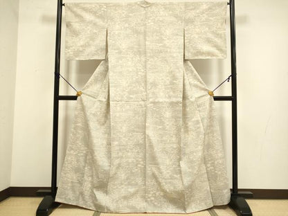 平和屋着物●本場結城紬　重要無形文化財　100亀甲　風景文　正絹　逸品　DABB9769du