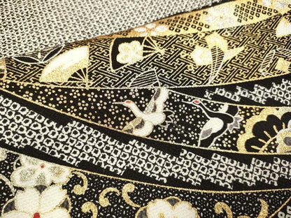 平和屋着物●訪問着　束ね熨斗宝尽くし飛鶴花文　金彩　正絹　逸品　DABB9770du