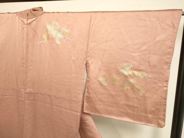 平和屋着物●訪問着　駒刺繍　松葉文　暈し染め　金彩　正絹　逸品　DABB9771du