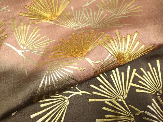 平和屋着物●訪問着　駒刺繍　松葉文　暈し染め　金彩　正絹　逸品　DABB9771du