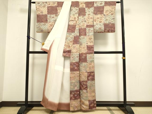 平和屋着物●上質なお召 松竹梅 正絹 逸品 DABB9773du