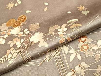 平和屋着物●訪問着　刺繍　流水花文　金彩　正絹　逸品　DABB9783du