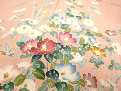 平和屋着物●訪問着 絞り 辻が花 花蝶文 暈し染め 金彩 正絹 逸品 DABB9784du