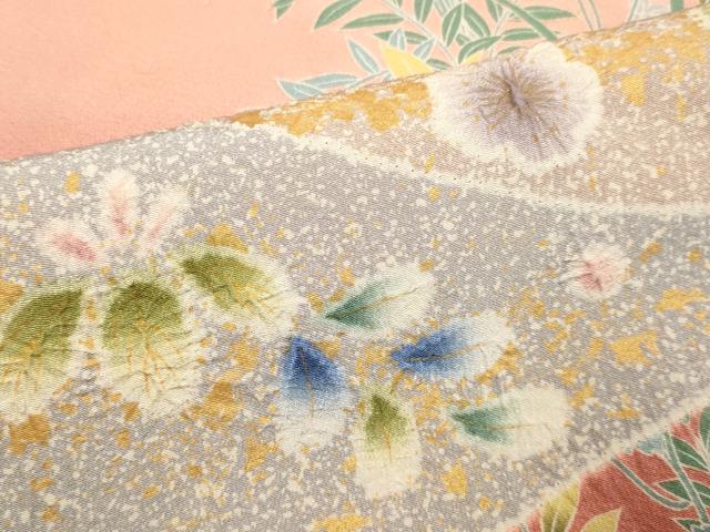 平和屋着物●訪問着 絞り 辻が花 花蝶文 暈し染め 金彩 正絹 逸品 DABB9784du