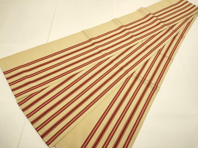 平和屋着物●本場筑前博多織　両面　半幅帯　間道　証紙付き　正絹　逸品　DABB9800du