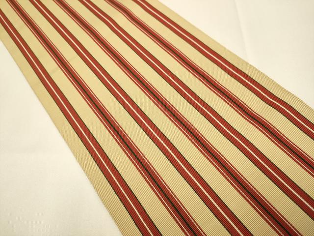 平和屋着物●本場筑前博多織　両面　半幅帯　間道　証紙付き　正絹　逸品　DABB9800du