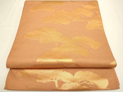 平和屋着物●織物一筋名門 織悦 全通柄 本袋帯 松文 金糸 正絹 逸品 DABB9803du