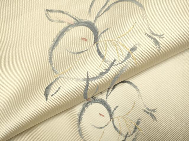 平和屋着物●西陣 とみや織物謹製 とみや帯 定通隆祥 太鼓柄袋帯 卯 金糸 正絹 逸品 DABB9806du