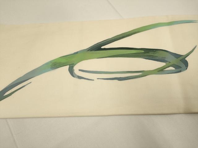 平和屋着物●塩瀬　九寸名古屋帯　作家物　ろうけつ染め　抽象文様　正絹　逸品　DABB9811du 平和屋着物○塩瀬 九寸名古屋帯 作家物 ろうけつ染め 抽象文様 正絹 逸品