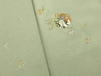 平和屋着物■中国三大刺繍 相良刺繍 総刺繍 色留袖 作家物 駒刺繍 繍逸 御所車花文 正絹 逸品 DABB9926du