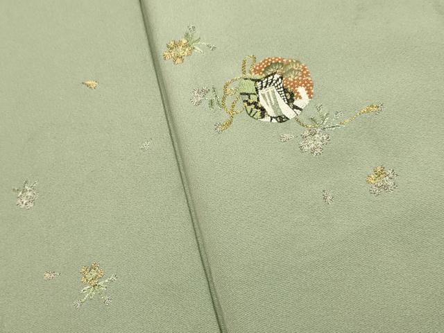 平和屋着物■中国三大刺繍 相良刺繍 総刺繍 色留袖 作家物 駒刺繍 繍逸 御所車花文 正絹 逸品 DABB9926du