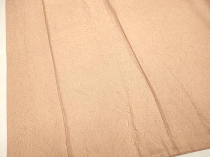 平和屋着物■上質な色無地　干割れ地紋　ときがら茶色　正絹　逸品　DABB9930du