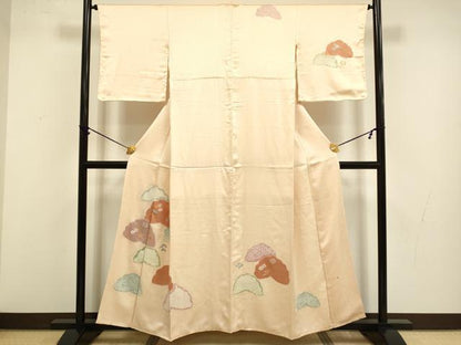 平和屋着物■訪問着　絞り　刺繍　雲取吉祥花文　金彩　正絹　逸品　DABB9942du
