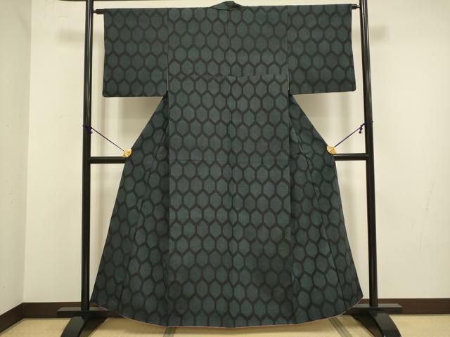 平和屋着物■上質な紬 亀甲文 正絹 逸品 DABB9977du