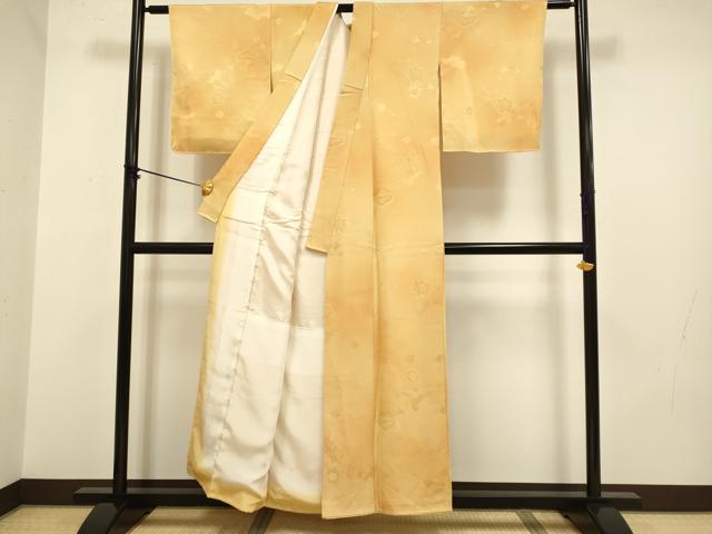 平和屋着物■上質な小紋　地紋起こし　立波梅松文　暈し染め　正絹　逸品　DABB9983du