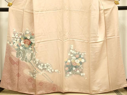 平和屋着物■訪問着　刺繍　花車文　暈し染め　正絹　逸品　DABB9986du