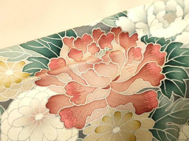 平和屋着物■訪問着　刺繍　花車文　暈し染め　正絹　逸品　DABB9986du
