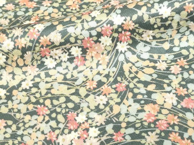 平和屋着物■上質な小紋 草花文 正絹 逸品 DABC0004sf