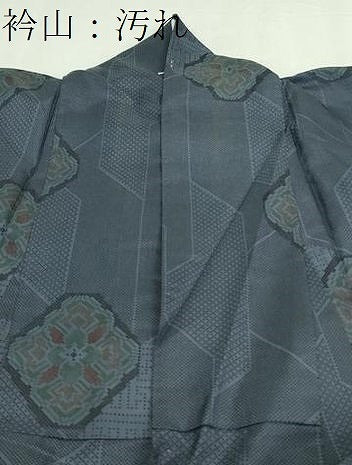 平和屋着物■上質な紬 花菱文 正絹 逸品 DABC0032sf