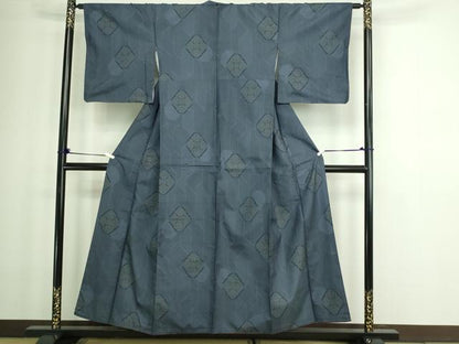 平和屋着物■上質な紬 花菱文 正絹 逸品 DABC0032sf