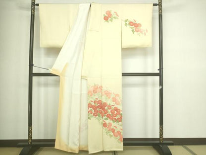 平和屋着物■訪問着 刺繍 枝花文 正絹 逸品 DABC0040sf