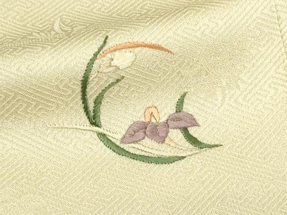 平和屋着物■訪問着 刺繍 花唐草文 正絹 逸品 DABC0102sf