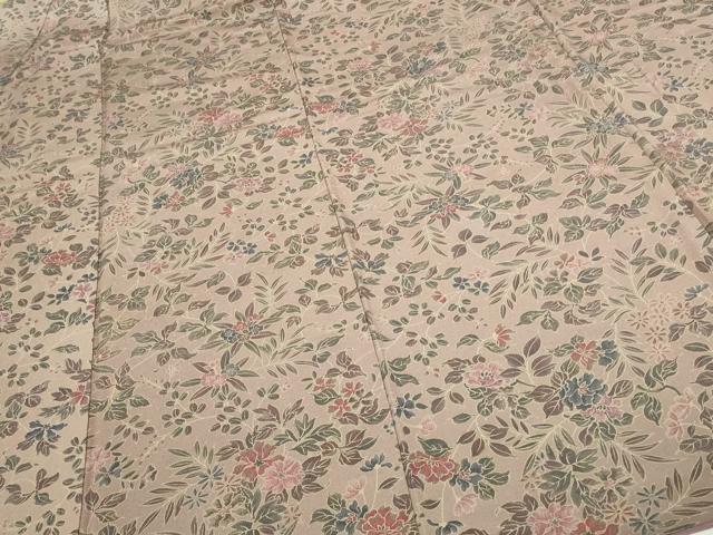 平和屋着物■上質な小紋 草花文 ロング丈 正絹 逸品 DABC0105sf
