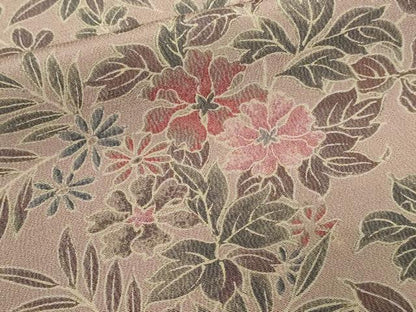 平和屋着物■上質な小紋 草花文 ロング丈 正絹 逸品 DABC0105sf