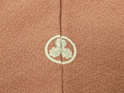 平和屋着物■上質な色無地 霞地紋 遠州茶色 正絹 逸品 DABC0110sf