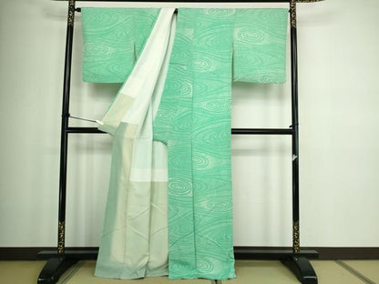 平和屋着物■上質な小紋 流水文 正絹 逸品 DABC0115sf
