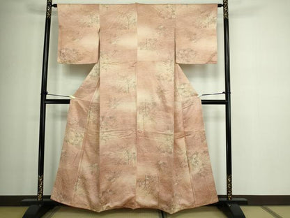 平和屋着物■上質な小紋 草花文 金彩 正絹 逸品 DABC0121sf