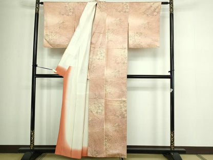 平和屋着物■上質な小紋 草花文 金彩 正絹 逸品 DABC0121sf