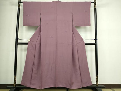 平和屋着物■上質な小紋 花菱文 銀糸 正絹 逸品 DABC0122sf
