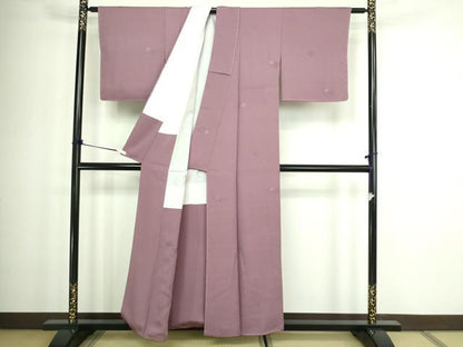 平和屋着物■上質な小紋 花菱文 銀糸 正絹 逸品 DABC0122sf