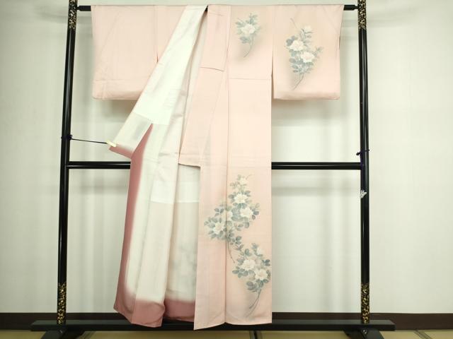 平和屋着物□訪問着 手描き 枝花文 暈し染め 金彩 正絹 逸品