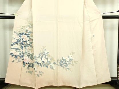 平和屋着物■訪問着 友禅 作家物 枝花文 暈し染め 銀彩 正絹 逸品 DABC0133sf