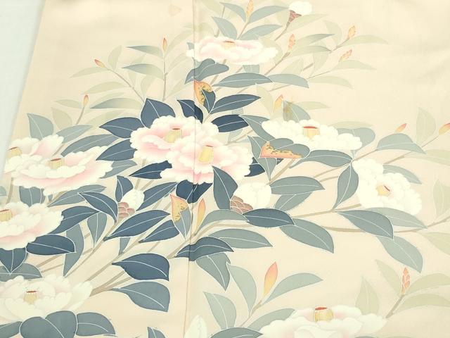 平和屋着物■訪問着 友禅 作家物 枝花文 暈し染め 銀彩 正絹 逸品 DABC0133sf