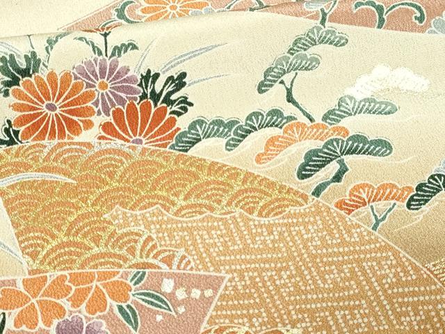 平和屋着物■豪華黒留袖 駒刺繍 御所車地紙花文 暈し染め 金彩 正絹 逸品 DABC0261sf