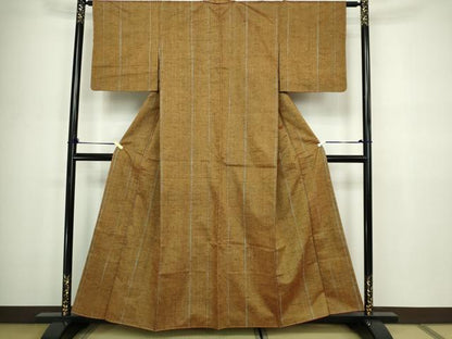 平和屋着物■上質な紬 縞 正絹 逸品 未使用 DABC0266sf