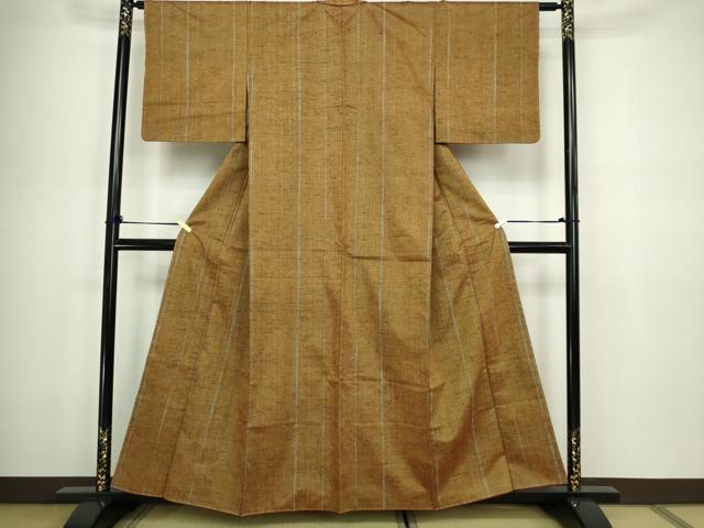 平和屋着物■上質な紬 縞 正絹 逸品 未使用 DABC0266sf