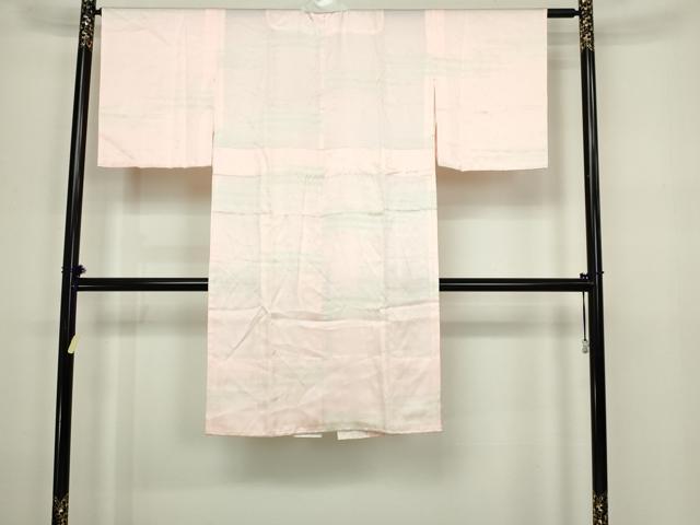 平和屋着物■長襦袢 無双仕立て 横段地紋 暈し染め 正絹 逸品 DABC0271sf