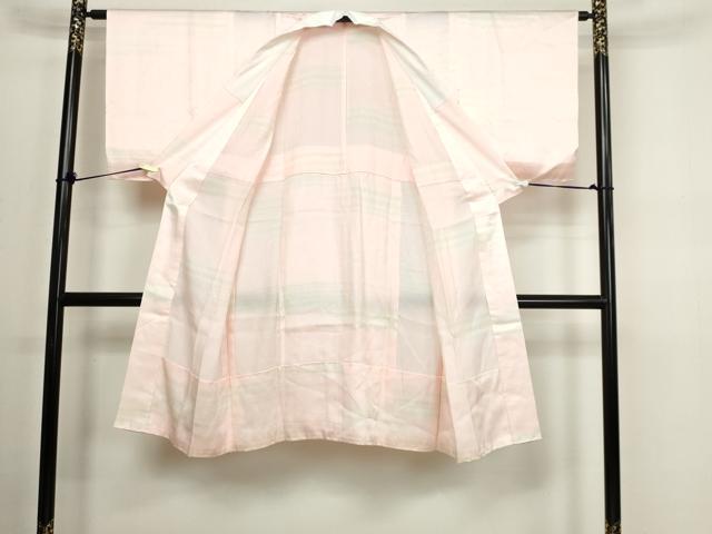 平和屋着物■長襦袢 無双仕立て 横段地紋 暈し染め 正絹 逸品 DABC0271sf