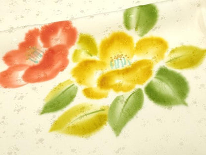 平和屋着物■上質な小紋 手描き 舞花文 暈し染め 正絹 逸品 DABC0279sf