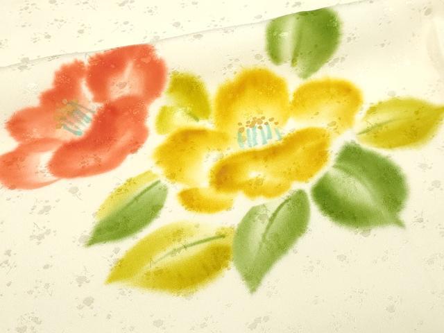 平和屋着物■上質な小紋 手描き 舞花文 暈し染め 正絹 逸品 DABC0279sf