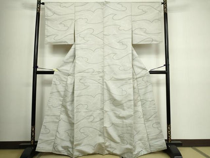 平和屋着物■上質なお召 抽象文様 正絹 逸品 DABC0301sf