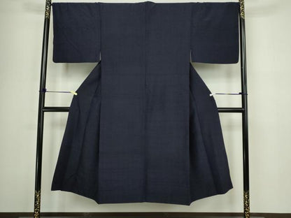 平和屋着物■男性 紬 霞文 青褐色 正絹 逸品 DABC0306sf